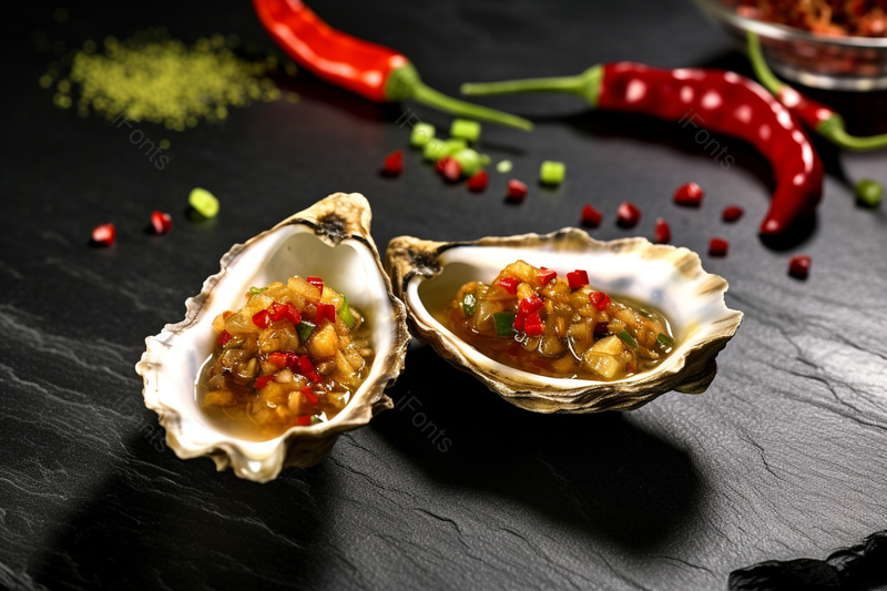 生蚝烧烤辣椒美味小吃食物,高清,摄影图,摄影图片,图片大全,摄影图免费下载